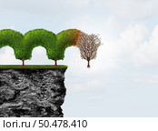Limited Growth Potential as a business dead end or ending as a concept for restriction and encountering a destructive obstacle as a growing and dying tree with 3D illustration elements. Стоковое фото, агентство Ingram Publishing / Фотобанк Лори