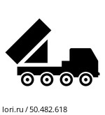 Reactive system volley fire salvo artillery American multiple launch on wheeled chassis high mobility army military truck icon black color vector illustration image flat style simple. Reactive system volley fire salvo artillery American multiple launch on wheeled chassis high mobility army military truck air defense anti aircraft icon black color vector illustration image flat style. Стоковая иллюстрация, агентство Ingram Publishing / Фотобанк Лори