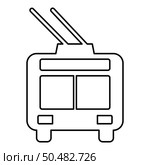 Trolleybus electric city transportation urban public transport trolley bus contour outline line icon black color vector illustration image thin flat style simple. Trolleybus electric city transportation urban public transport trolley bus contour outline line icon black color vector illustration image thin flat style. Стоковая иллюстрация, агентство Ingram Publishing / Фотобанк Лори
