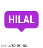 Hilal Sighting Purple Vector Callout Banner with Information on the Crescent Moon. Стоковая иллюстрация, агентство Ingram Publishing / Фотобанк Лори