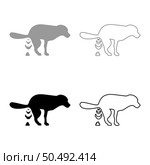 Dog defecation poke pooping pet feces doing its toilet concept of place for walking with animals shit site excrement canine set icon grey black color vector illustration image simple solid fill outline contour line thin flat style. Dog defecation poke pooping pet feces doing its toilet concept of place for walking with animals shit site excrement canine set icon grey black color vector illustration image solid fill outline contour line thin flat style. Стоковая иллюстрация, агентство Ingram Publishing / Фотобанк Лори