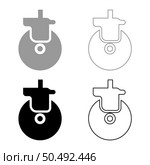 Wheel for furniture caster swivel set icon grey black color vector illustration image simple solid fill outline contour line thin flat style. Wheel for furniture caster swivel set icon grey black color vector illustration image solid fill outline contour line thin flat style. Стоковая иллюстрация, агентство Ingram Publishing / Фотобанк Лори