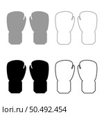 Box gloves pair fist protection equipment sportswear for punch workout sport set icon grey black color vector illustration image simple solid fill outline contour line thin flat style. Box gloves pair fist protection equipment sportswear for punch workout sport set icon grey black color vector illustration image solid fill outline contour line thin flat style. Стоковая иллюстрация, агентство Ingram Publishing / Фотобанк Лори