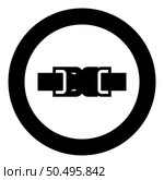 Buckle fastener clasp furniture for clothes system of fast snap join for backpack bag closed icon in circle round black color vector illustration image solid outline style simple. Buckle fastener clasp furniture for clothes system of fast snap join for backpack bag closed icon in circle round black color vector illustration image solid outline style. Стоковая иллюстрация, агентство Ingram Publishing / Фотобанк Лори