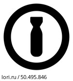 Bomb air icon in circle round black color vector illustration image solid outline style simple. Bomb air icon in circle round black color vector illustration image solid outline style. Стоковая иллюстрация, агентство Ingram Publishing / Фотобанк Лори