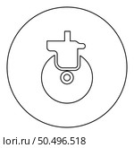Wheel for furniture caster swivel icon in circle round black color vector illustration image outline contour line thin style simple. Wheel for furniture caster swivel icon in circle round black color vector illustration image outline contour line thin style. Стоковая иллюстрация, агентство Ingram Publishing / Фотобанк Лори