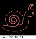 Neon snail mollusc red color vector illustration image flat style light. Neon snail mollusc red color vector illustration image flat style. Стоковая иллюстрация, агентство Ingram Publishing / Фотобанк Лори