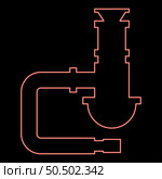 Neon siphon plumbing fixtures sewer pipe drain under sink sewerage tube red color vector illustration image flat style light. Neon siphon plumbing fixtures sewer pipe drain under sink sewerage tube red color vector illustration image flat style. Стоковая иллюстрация, агентство Ingram Publishing / Фотобанк Лори
