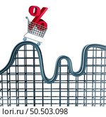 Income Investment Volatility and Volatile interest rates or variable rate with fluctuation of percentage or rising and falling percent as an open mortgage as a roller coaster as a 3D render. Стоковое фото, агентство Ingram Publishing / Фотобанк Лори