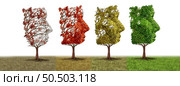 Seasonal allergies and season allergy as sinus infection health issues from winter spring summer and fall as an allergic reaction to plant pollen with 3D illustration elements. Стоковое фото, агентство Ingram Publishing / Фотобанк Лори