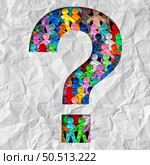 Public Information and Employee Diversity questions and worker inclusion info in the workplace as diverse people working together in society and cultural tolerance and integration issues. Стоковое фото, агентство Ingram Publishing / Фотобанк Лори