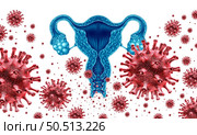 Vaginal Virus Infection or Herpes simplex as sexually transmitted disease or STD as viral vaginitis symptoms of female genital infected vagina as vaginosis outbreak with 3D illustration elements. Стоковое фото, агентство Ingram Publishing / Фотобанк Лори