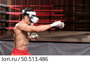 Technology that allows boxers to spar with their opponents alone. With the use of a VR machine, which can easily determine opponents or techniques. Стоковое фото, агентство Ingram Publishing / Фотобанк Лори