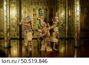Khon, Is a classical Thai dance masked in Ramayana literature and this is a group of giant characters from the Tosakan side. Стоковое фото, агентство Ingram Publishing / Фотобанк Лори