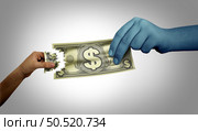 Economic greed and Greedflation as excessive profit by corporate greed and price gouging greed exploiting economic inflation as inequality distorting markets to exploit consumers in a 3D illustration style. Стоковое фото, агентство Ingram Publishing / Фотобанк Лори