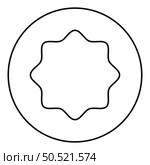 Rubber gasket puck under rounded octagon in circle contour outline line icon black color vector illustration image thin flat style simple. Rubber gasket puck under rounded octagon in circle contour outline line icon black color vector illustration image thin flat style. Стоковая иллюстрация, агентство Ingram Publishing / Фотобанк Лори