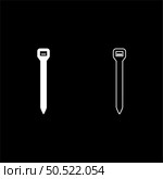 Cable tie zip building material set icon white color vector illustration image simple solid fill outline contour line thin flat style. Cable tie zip building material set icon white color vector illustration image solid fill outline contour line thin flat style. Стоковая иллюстрация, агентство Ingram Publishing / Фотобанк Лори