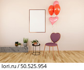 Living room with chairs and 3D wall frame, Valentine style. Стоковое фото, агентство Ingram Publishing / Фотобанк Лори
