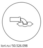 Wastewater fluid is leaking from pipe with water drainage industry to runoff sewer concept cleaning icon in circle round black color vector illustration image outline contour line thin style simple. Wastewater fluid is leaking from pipe with water drainage industry to runoff sewer concept cleaning icon in circle round black color vector illustration image outline contour line thin style. Стоковая иллюстрация, агентство Ingram Publishing / Фотобанк Лори