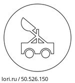 Catapult medieval siege ejection seat icon in circle round black color vector illustration image outline contour line thin style simple. Catapult medieval siege ejection seat icon in circle round black color vector illustration image outline contour line thin style. Стоковая иллюстрация, агентство Ingram Publishing / Фотобанк Лори