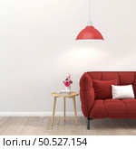 The living room is decorated with sofa and picture frames, 3D style. Стоковое фото, агентство Ingram Publishing / Фотобанк Лори