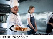 Cooking class atmosphere, Is to work closely with a chef and learn from experienced chefs at recognized institutions. Стоковое фото, агентство Ingram Publishing / Фотобанк Лори