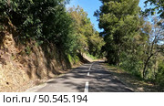 Point of view shot of riding a bicycle in Sever do Vouga, Portugal. Features a wide view of the bike track and the natural scenery. Стоковое фото, агентство Ingram Publishing / Фотобанк Лори
