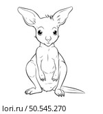 Kangaroo sketch on a white background. Vector illustration for your design. Стоковая иллюстрация, агентство Ingram Publishing / Фотобанк Лори