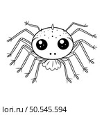 cute spider insect cartoon vector illustration graphic design in black and white. Стоковая иллюстрация, агентство Ingram Publishing / Фотобанк Лори