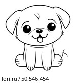 Black and White Cartoon Illustration of Cute Puppy Dog Animal Character. Стоковая иллюстрация, агентство Ingram Publishing / Фотобанк Лори