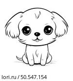 Cute Cartoon Chihuahua   Black and White Vector Illustration. Стоковая иллюстрация, агентство Ingram Publishing / Фотобанк Лори