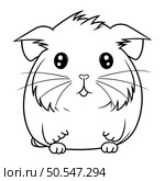 Cute hamster cartoon. Black and white illustration for coloring book. Стоковая иллюстрация, агентство Ingram Publishing / Фотобанк Лори
