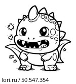 Black and White Cartoon Illustration of Funny Dinosaur Character for Coloring Book. Стоковая иллюстрация, агентство Ingram Publishing / Фотобанк Лори