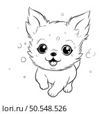 Cute Chihuahua dog cartoon vector illustration for coloring book. Стоковая иллюстрация, агентство Ingram Publishing / Фотобанк Лори