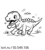 Dinosaur cartoon vector illustration. Cute stegosaurus doodle. Стоковая иллюстрация, агентство Ingram Publishing / Фотобанк Лори