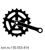 Crankset cogwheel sprocket crank length with gear for bicycle cassette system bike icon black color vector illustration image flat style simple. Crankset cogwheel sprocket crank length with gear for bicycle cassette system bike icon black color vector illustration image flat style. Стоковая иллюстрация, агентство Ingram Publishing / Фотобанк Лори