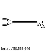 Long reach grabber litter picker gripper trash device pick up tool claw equipment arm hand contour outline line icon black color vector illustration image thin flat style simple. Long reach grabber litter picker gripper trash device pick up tool claw equipment arm hand contour outline line icon black color vector illustration image thin flat style. Стоковая иллюстрация, агентство Ingram Publishing / Фотобанк Лори