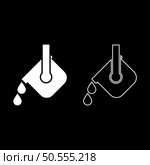 Crucible molten metal poured from ladle melting iron metallurgical foundry industry concept metal casting process set icon white color vector illustration image simple solid fill outline contour line thin flat style. Crucible molten metal poured from ladle melting iron metallurgical foundry industry concept metal casting process set icon white color vector illustration image solid fill outline contour line thin flat style. Стоковая иллюстрация, агентство Ingram Publishing / Фотобанк Лори