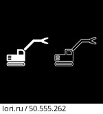 Sloopkraan building machine demolish wrecking cut knife crane truck set icon white color vector illustration image simple solid fill outline contour line thin flat style. Sloopkraan building machine demolish wrecking cut knife crane truck set icon white color vector illustration image solid fill outline contour line thin flat style. Стоковая иллюстрация, агентство Ingram Publishing / Фотобанк Лори