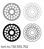 Grate for meat grinder plate mincer device for growing shallow of meat lattice sieve set icon grey black color vector illustration image simple solid fill outline contour line thin flat style. Grate for meat grinder plate mincer device for growing shallow of meat lattice sieve set icon grey black color vector illustration image solid fill outline contour line thin flat style. Стоковая иллюстрация, агентство Ingram Publishing / Фотобанк Лори