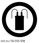 Electric transformer high voltage substation energy power icon in circle round black color vector illustration image solid outline style simple. Electric transformer high voltage substation energy power icon in circle round black color vector illustration image solid outline style. Стоковая иллюстрация, агентство Ingram Publishing / Фотобанк Лори