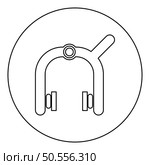 Bicycle brake pads crucial mechanic behind cyclist safety dual pivot device icon in circle round black color vector illustration image outline contour line thin style simple. Bicycle brake pads crucial mechanic behind cyclist safety dual pivot device icon in circle round black color vector illustration image outline contour line thin style. Стоковая иллюстрация, агентство Ingram Publishing / Фотобанк Лори