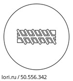 Reinforcement bar rebar ribbed metal rod icon in circle round black color vector illustration image outline contour line thin style simple. Reinforcement bar rebar ribbed metal rod icon in circle round black color vector illustration image outline contour line thin style. Стоковая иллюстрация, агентство Ingram Publishing / Фотобанк Лори