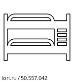 Double tier bunk bed contour outline line icon black color vector illustration image thin flat style simple. Double tier bunk bed contour outline line icon black color vector illustration image thin flat style. Стоковая иллюстрация, агентство Ingram Publishing / Фотобанк Лори