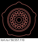 Neon grate for meat grinder plate mincer device for growing shallow of meat lattice with nut screw female screw pawl stop latch holder red color vector illustration image flat style light. Neon grate for meat grinder plate mincer device for growing shallow of meat lattice with nut screw female screw pawl stop latch holder red color vector illustration image flat style. Стоковая иллюстрация, агентство Ingram Publishing / Фотобанк Лори