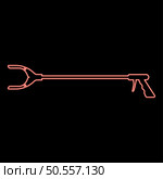 Neon long reach grabber litter picker gripper trash device pick up tool claw equipment arm hand red color vector illustration image flat style light. Neon long reach grabber litter picker gripper trash device pick up tool claw equipment arm hand red color vector illustration image flat style. Стоковая иллюстрация, агентство Ingram Publishing / Фотобанк Лори