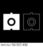 Optic connector port fiber cable laser beam set icon white color vector illustration image simple solid fill outline contour line thin flat style. Optic connector port fiber cable laser beam set icon white color vector illustration image solid fill outline contour line thin flat style. Стоковая иллюстрация, агентство Ingram Publishing / Фотобанк Лори