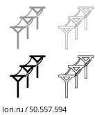 Power line electric pole electric power transmission concept high voltage wire row of pillars with cable set icon grey black color vector illustration image simple solid fill outline contour line thin flat style. Power line electric pole electric power transmission concept high voltage wire row of pillars with cable set icon grey black color vector illustration image solid fill outline contour line thin flat style. Стоковая иллюстрация, агентство Ingram Publishing / Фотобанк Лори