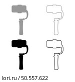 Gimbal mobile stabilizer for smartphone camera cell phone steady cam set icon grey black color vector illustration image simple solid fill outline contour line thin flat style. Gimbal mobile stabilizer for smartphone camera cell phone steady cam set icon grey black color vector illustration image solid fill outline contour line thin flat style. Стоковая иллюстрация, агентство Ingram Publishing / Фотобанк Лори
