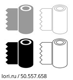 Roll paper towel disposable wrap wallpaper fabric tissue office equipment set icon grey black color vector illustration image simple solid fill outline contour line thin flat style. Roll paper towel disposable wrap wallpaper fabric tissue office equipment set icon grey black color vector illustration image solid fill outline contour line thin flat style. Стоковая иллюстрация, агентство Ingram Publishing / Фотобанк Лори